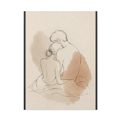 Delicate Sketch Couple Quiet Intimacy Wall Art & Canvas Print