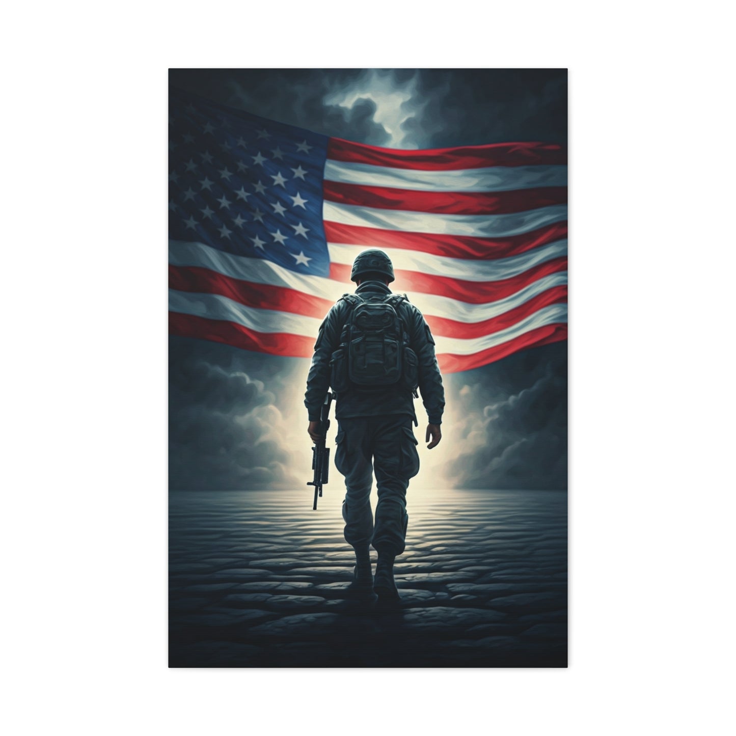 Soldier Standing for Freedom Wall Art & Canvas Prints .