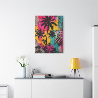 Neon Graffiti Palm Paradise Tropical Wall Art & Canvas Print