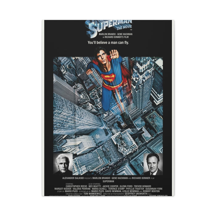Superman "You'll Believe A Man Can Fly" Movie Poster Wall Art & Canvas Print