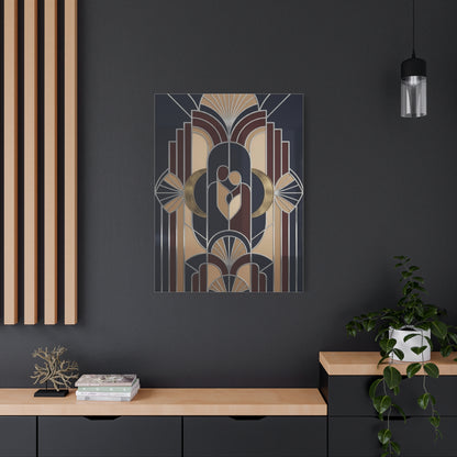 Neo-Deco Geometric Romance Composition Wall Art & Canvas Print