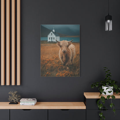 Highland Cow Farm Pasture Wall Art & Canvas Print