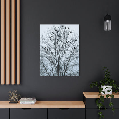 Tree of Crows Silhouette Wall Art & Canvas Print