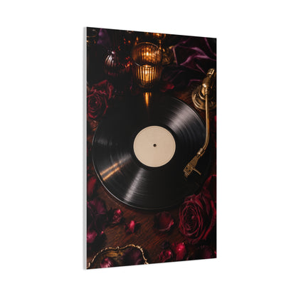Vinyl Record Candlelit Romance Still Life Wall Art & Canvas Print