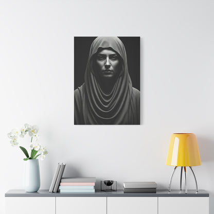 Veiled Serenity Black & White Portrait Wall Art & Canvas Prints
