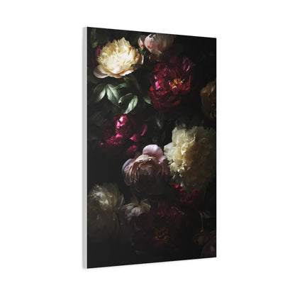 Luminous Peonies on Dark Background Wall Art & Canvas Print