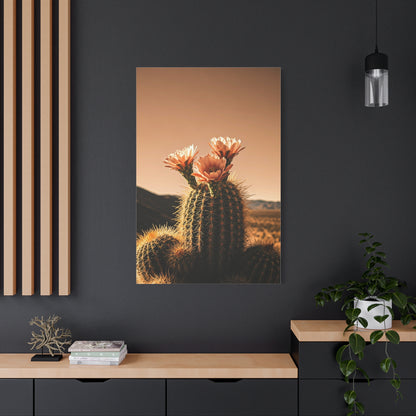 Desert Barrel Cactus Bloom at Sunset Wall Art & Canvas Prints