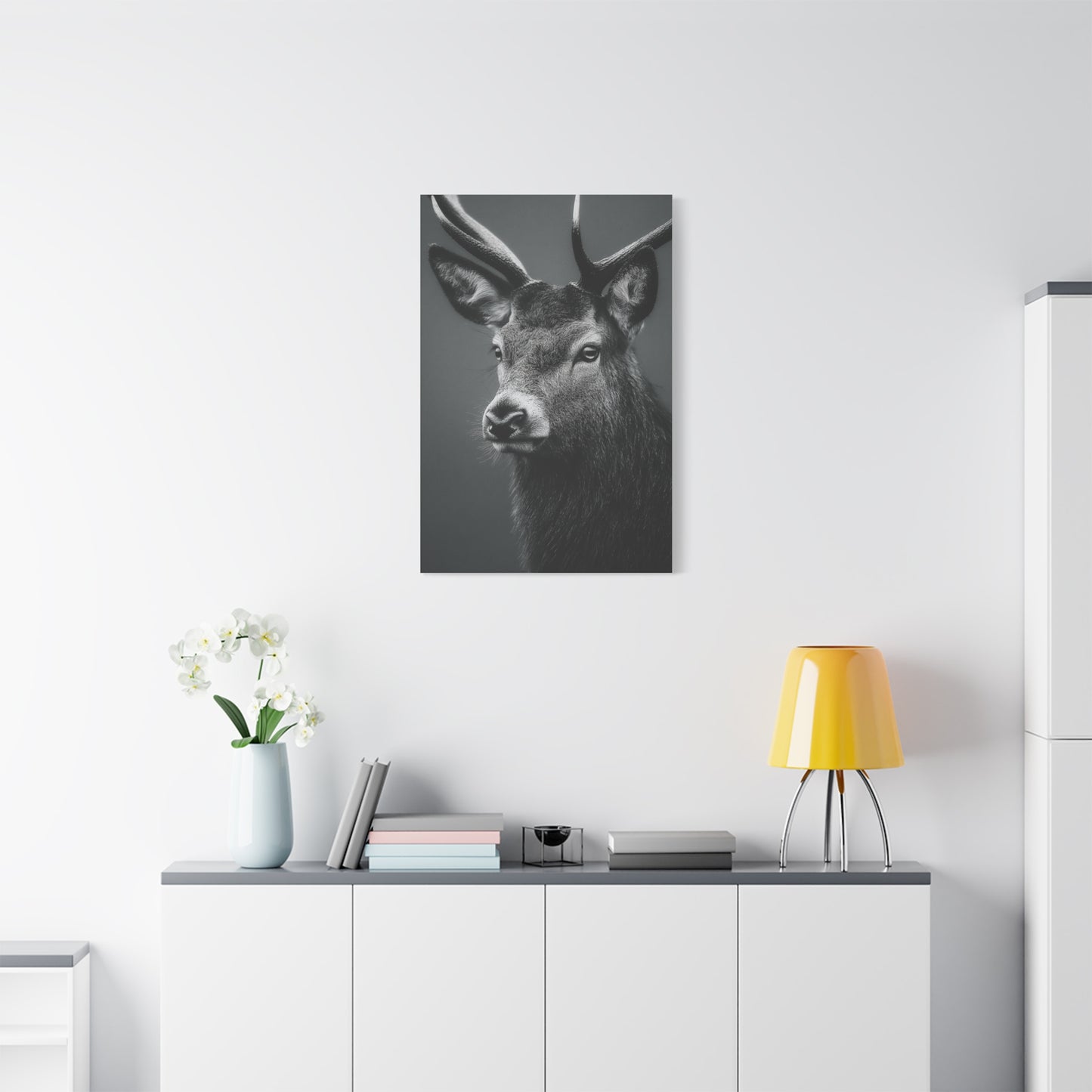 Highland Stag Moonlight Profile Wall Art & Canvas Print