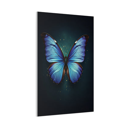 Luminous Sapphire Butterfly Portrait Wall Art & Canvas Prints