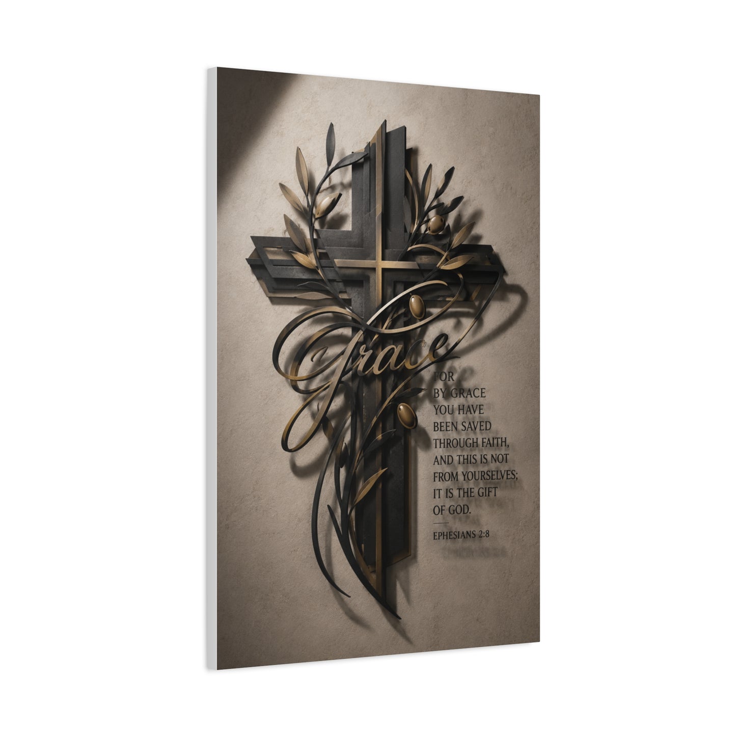Grace Cross Metal Scripture Wall Art & Canvas Print