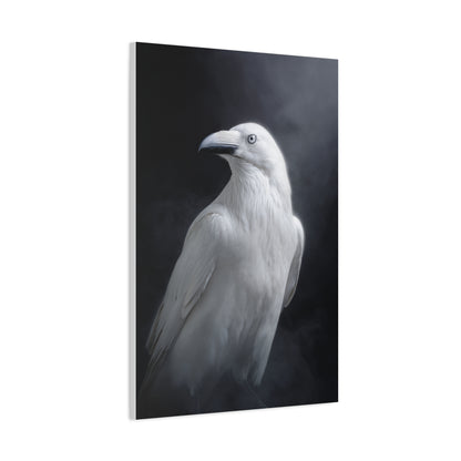 Elegant White Raven Portrait Wall Art & Canvas Print