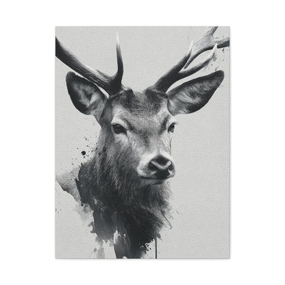 Minimal Ink Wash Deer Portrait Wall Art & Canvas Print