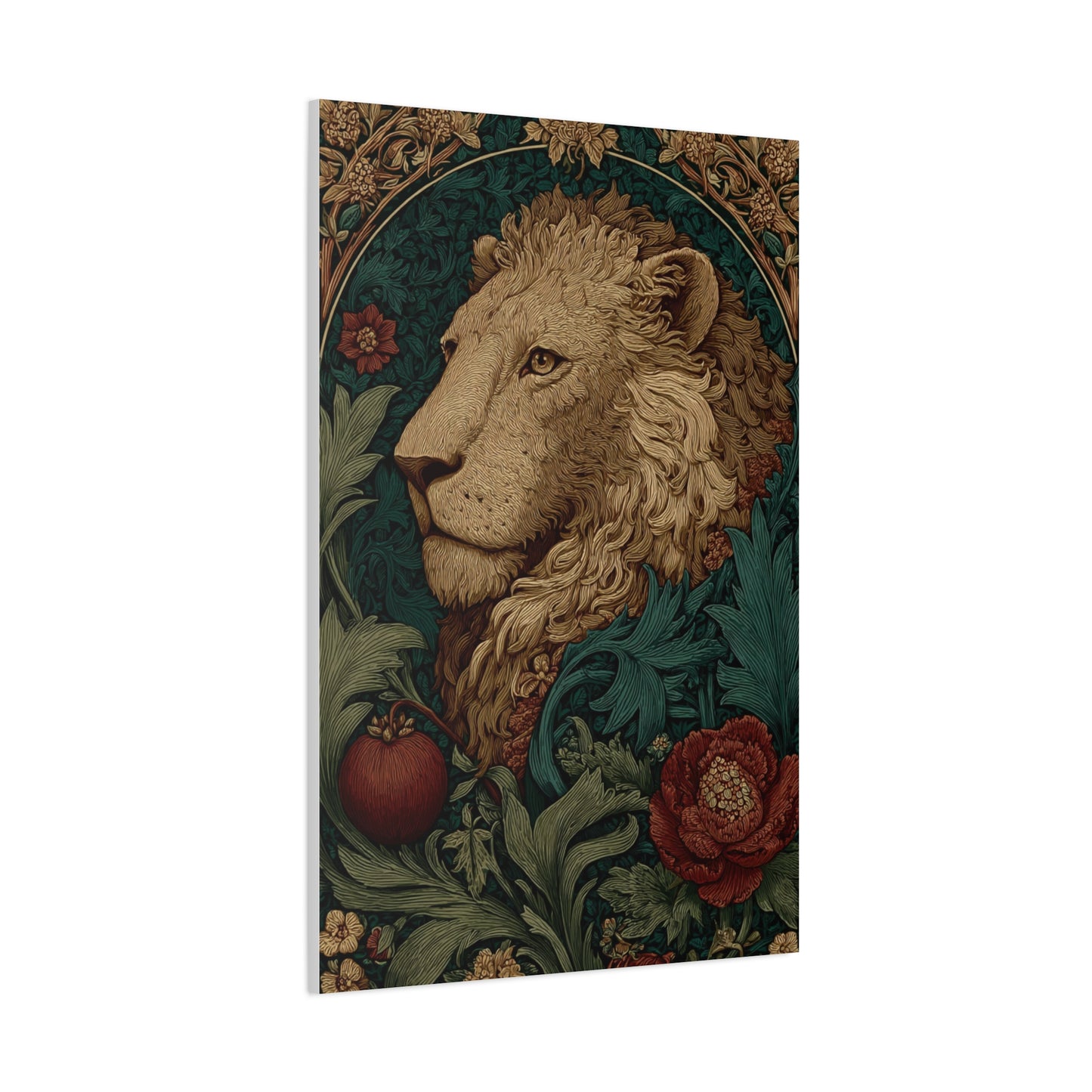 Ornamental Lion Botanical Heritage Wall Art & Canvas Print