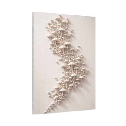 Modular 3D Stick-On Mushroom Colony Wall Art & Canvas Print