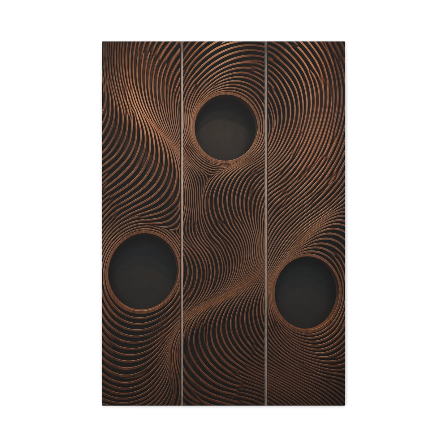Architectural Wood Wave Panel Geometry Wall Art & Canvas Print