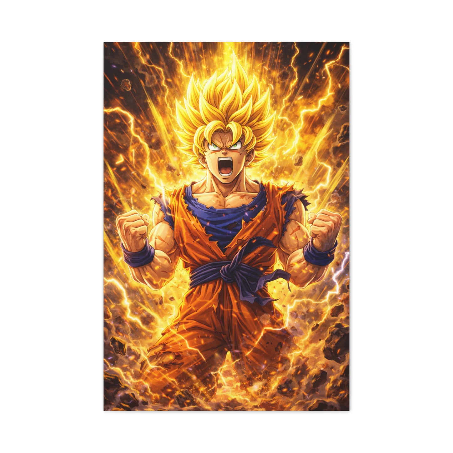 Goku Super Saiyan Power Awakening Wall Art & Canvas Print