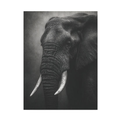 Monochrome Elephant Fine Art Portrait Wall Art & Canvas Print