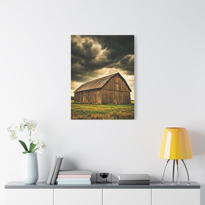 Weathered Barn Under Gathering Storm Wall Art & Canvas Prints