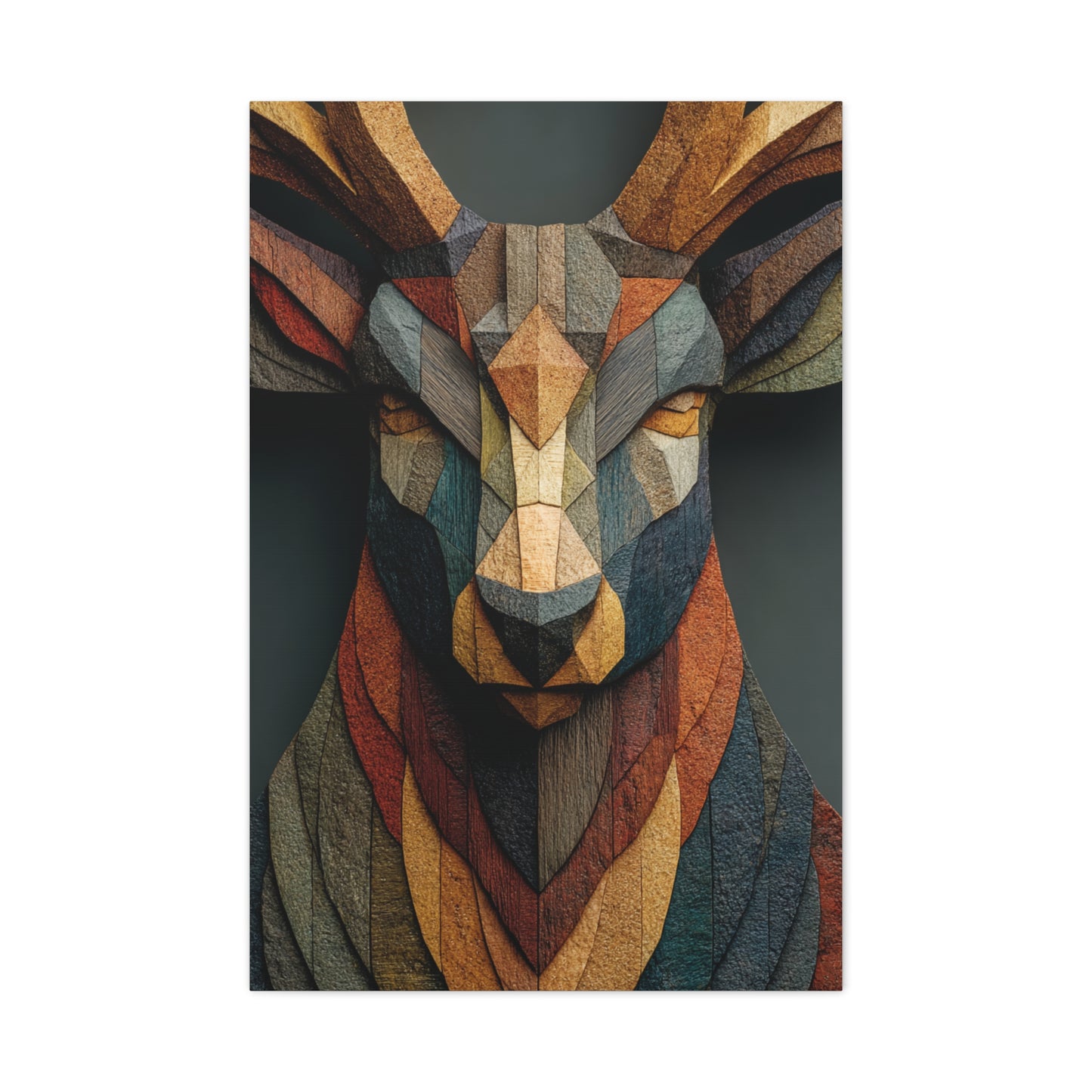 Geometric Mosaic Stag Wall Art & Canvas Print