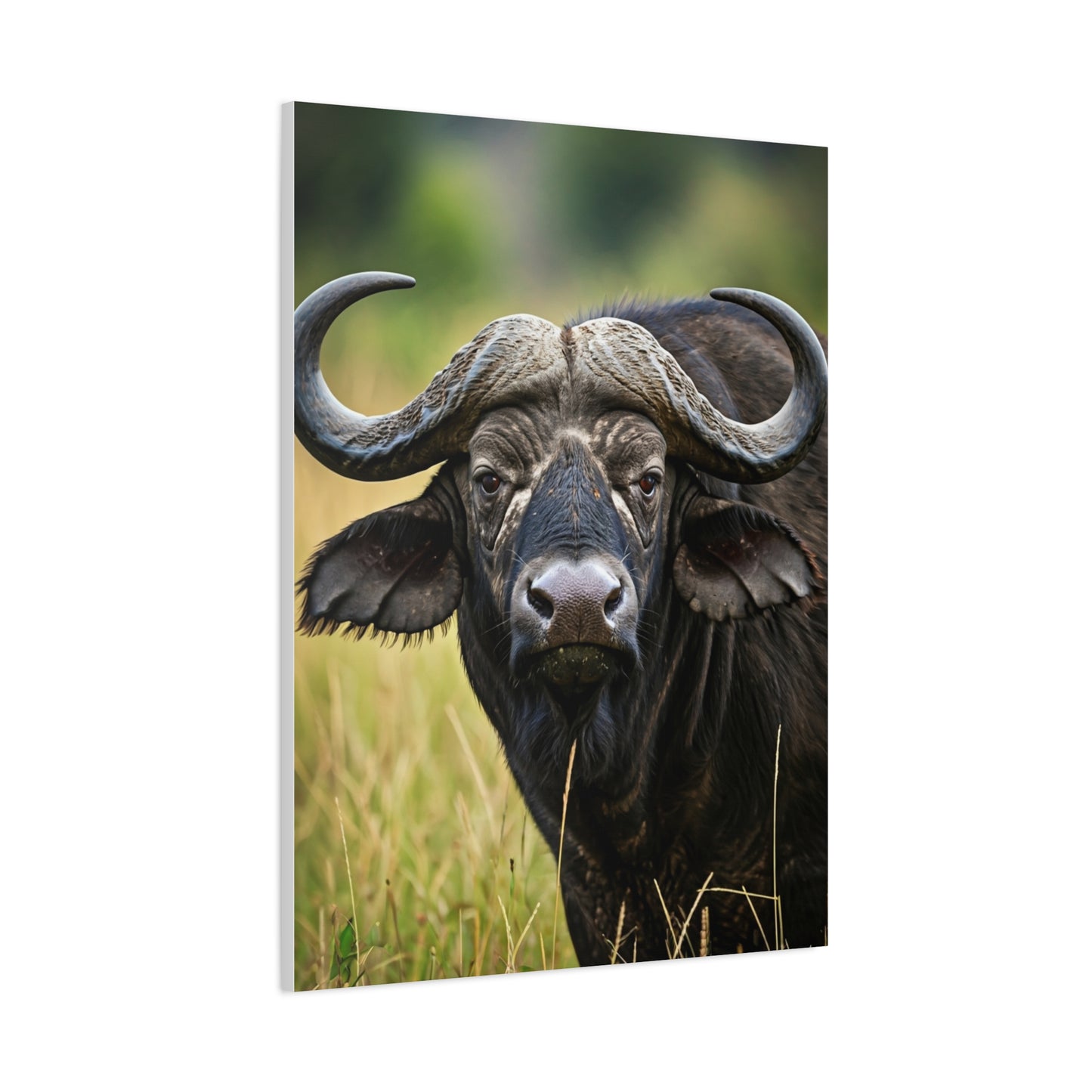 Cape Buffalo in Savannah Grassland Portrait Wall Art & Canvas Print