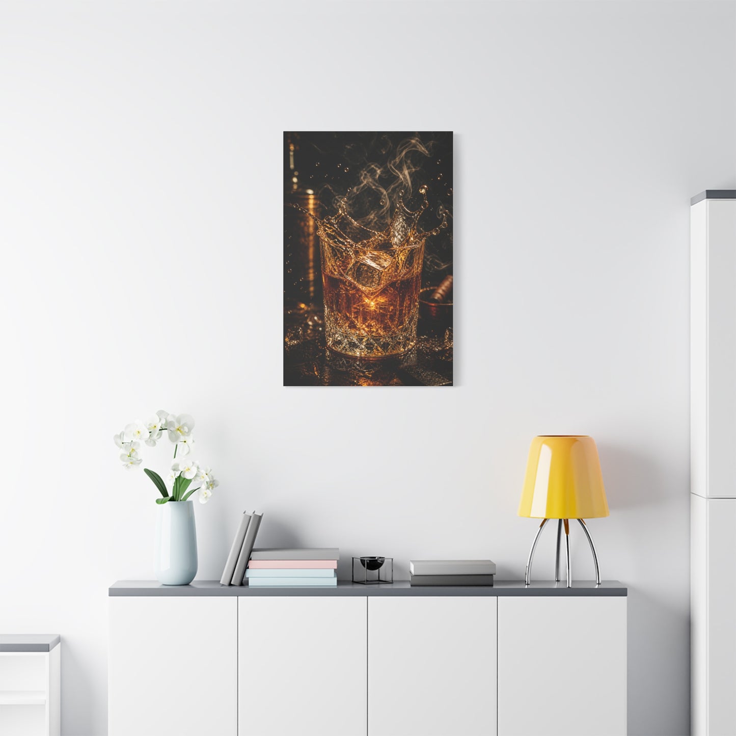 Whiskey Splash Crystal Tumbler Wall Art & Canvas Print