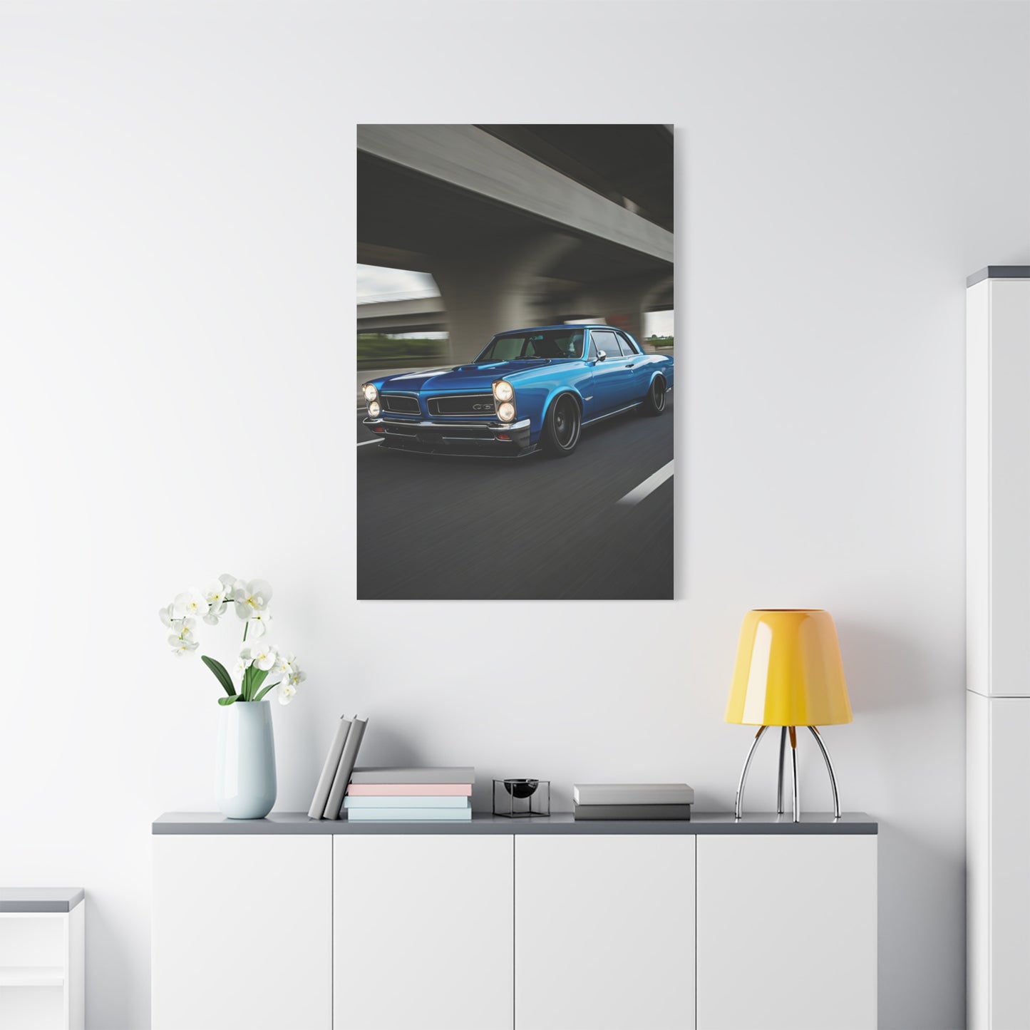 1965 Pontiac GTO Elevated Bypass Pursuit Wall Art & Canvas Prints