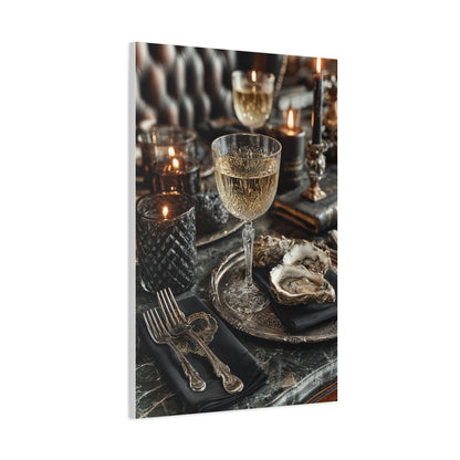 Champagne and Oyster Luxury Table Wall Art & Canvas Print