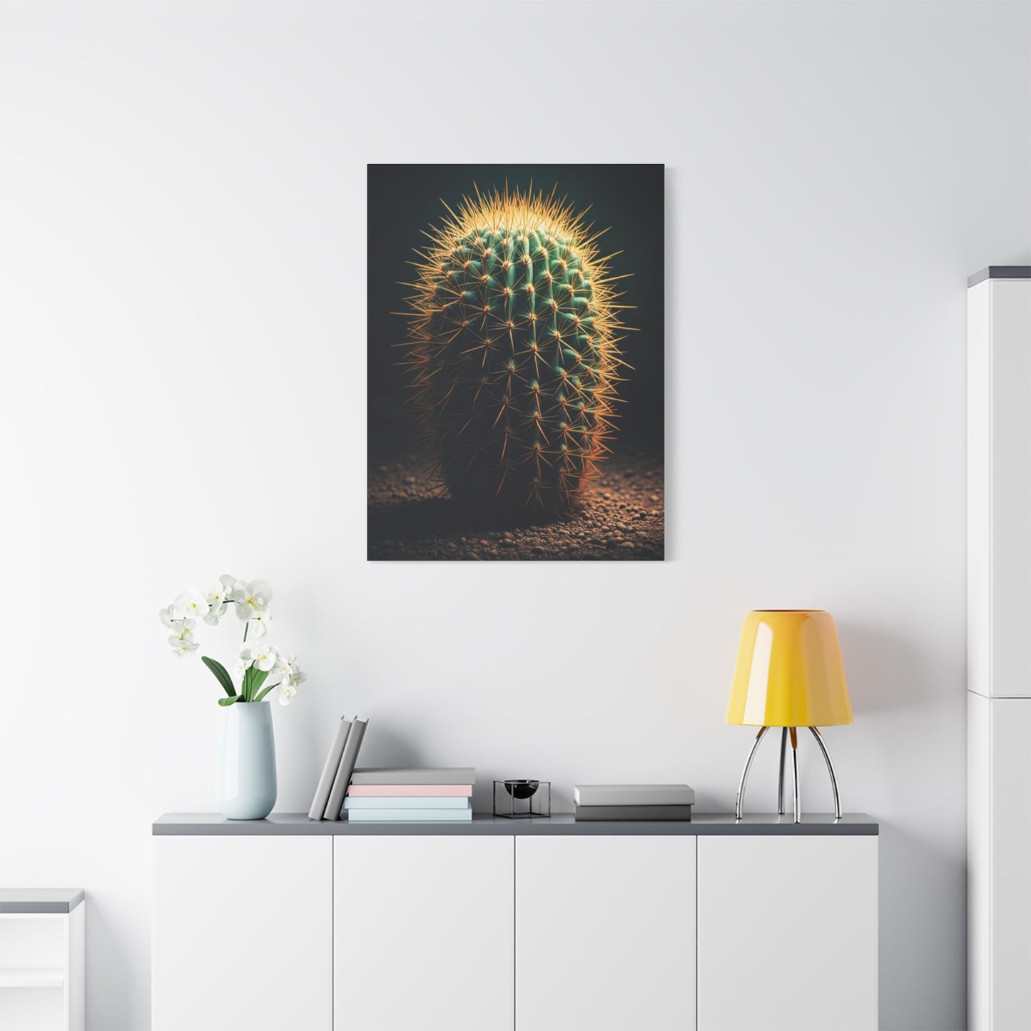 Golden Halo Barrel Cactus Wall Art & Canvas Prints