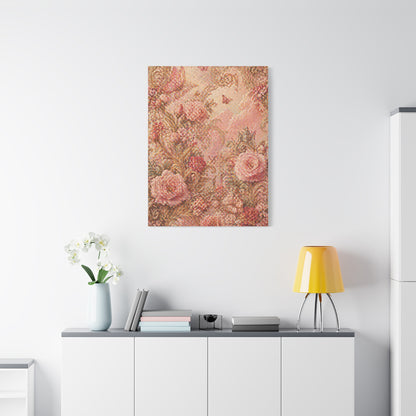 Blush Rococo Floral Fantasy Wall Art & Canvas Print