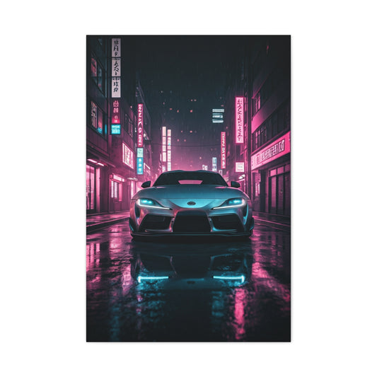 Toyota Supra Mk5 Cyberpunk Street Reflections Wall Art & Canvas Prints