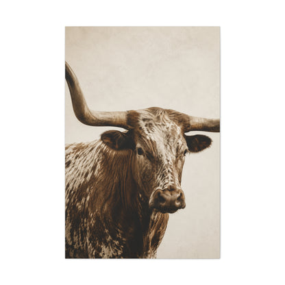 Texas Longhorn Heritage Portrait Wall Art & Canvas Print