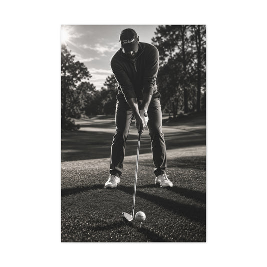 Black and White Golf Grip Portrait Wall Art & Canvas Print