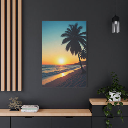Palm Shore Sunset Escape Wall Art & Canvas Prints