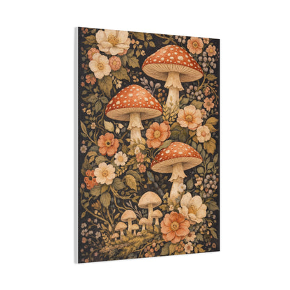 Floral Mushroom Collage Tapestry Aesthetic Wall Art & Canvas Print