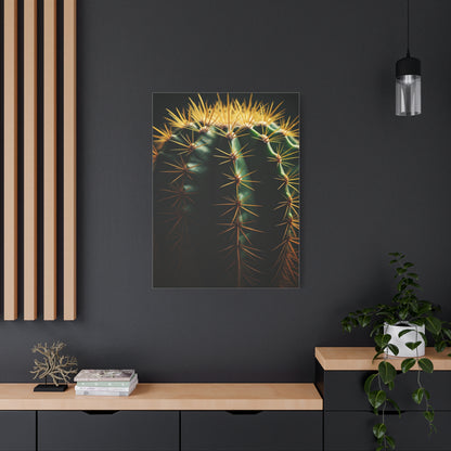 Golden Spine Macro Cactus Wall Art & Canvas Prints