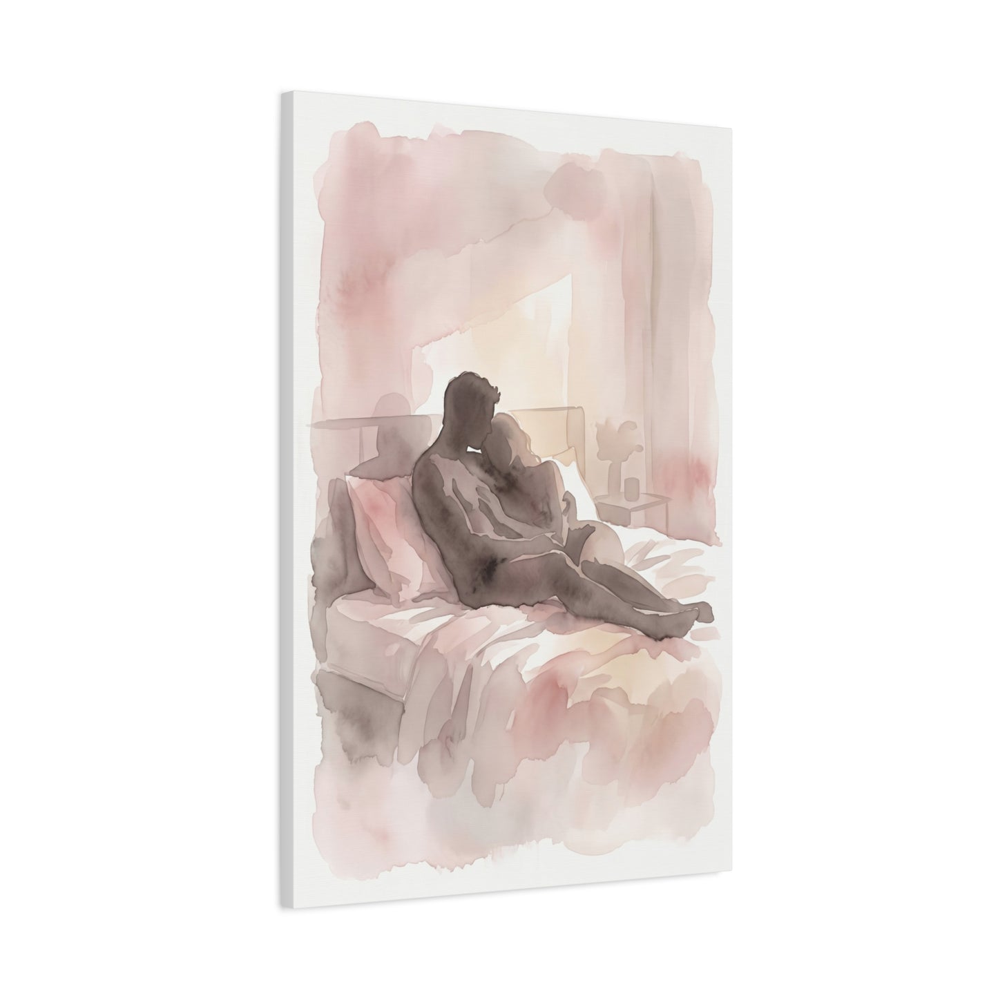 Abstract Bedroom Silhouette Romance Wall Art & Canvas Print