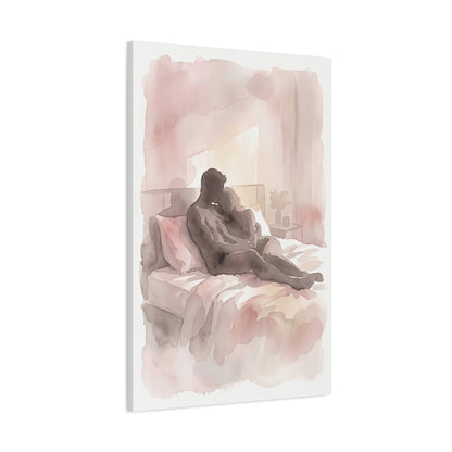 Abstract Bedroom Silhouette Romance Wall Art & Canvas Print