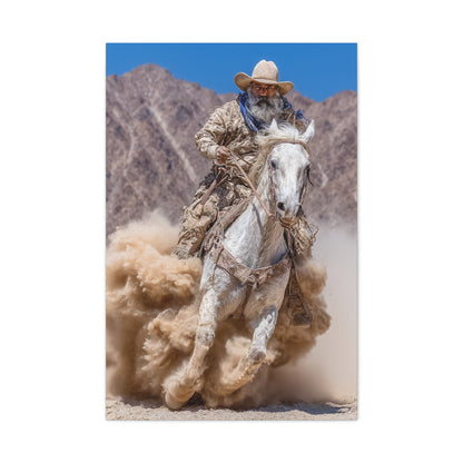 Dust Storm Cowboy Gallop Wall Art & Canvas Print