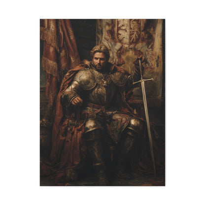 Medieval King on the Royal Throne Wall Art & Canvas Print