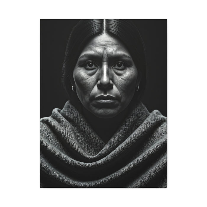 Silent Resilience Black & White Portrait Wall Art & Canvas Prints