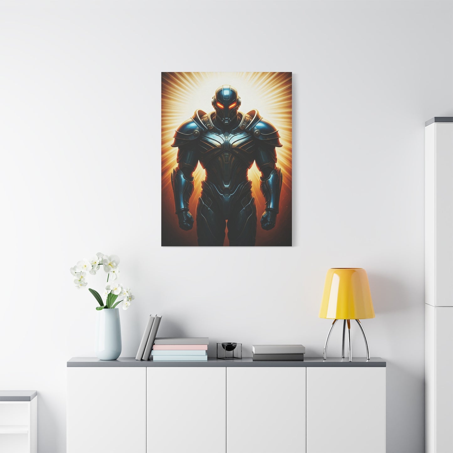Radiant Cyber Warrior Wall Art & Canvas Print