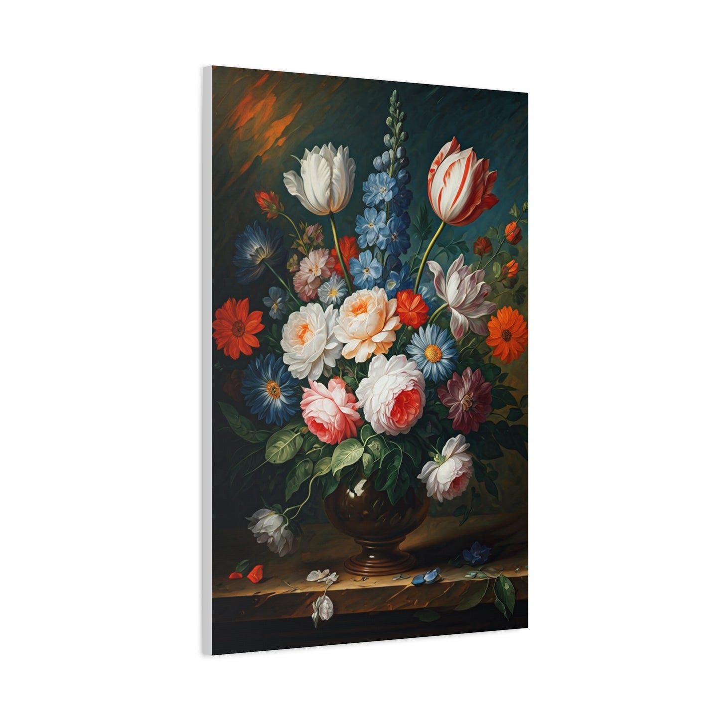 Midnight Bloom Still Life Wall Art & Canvas Print