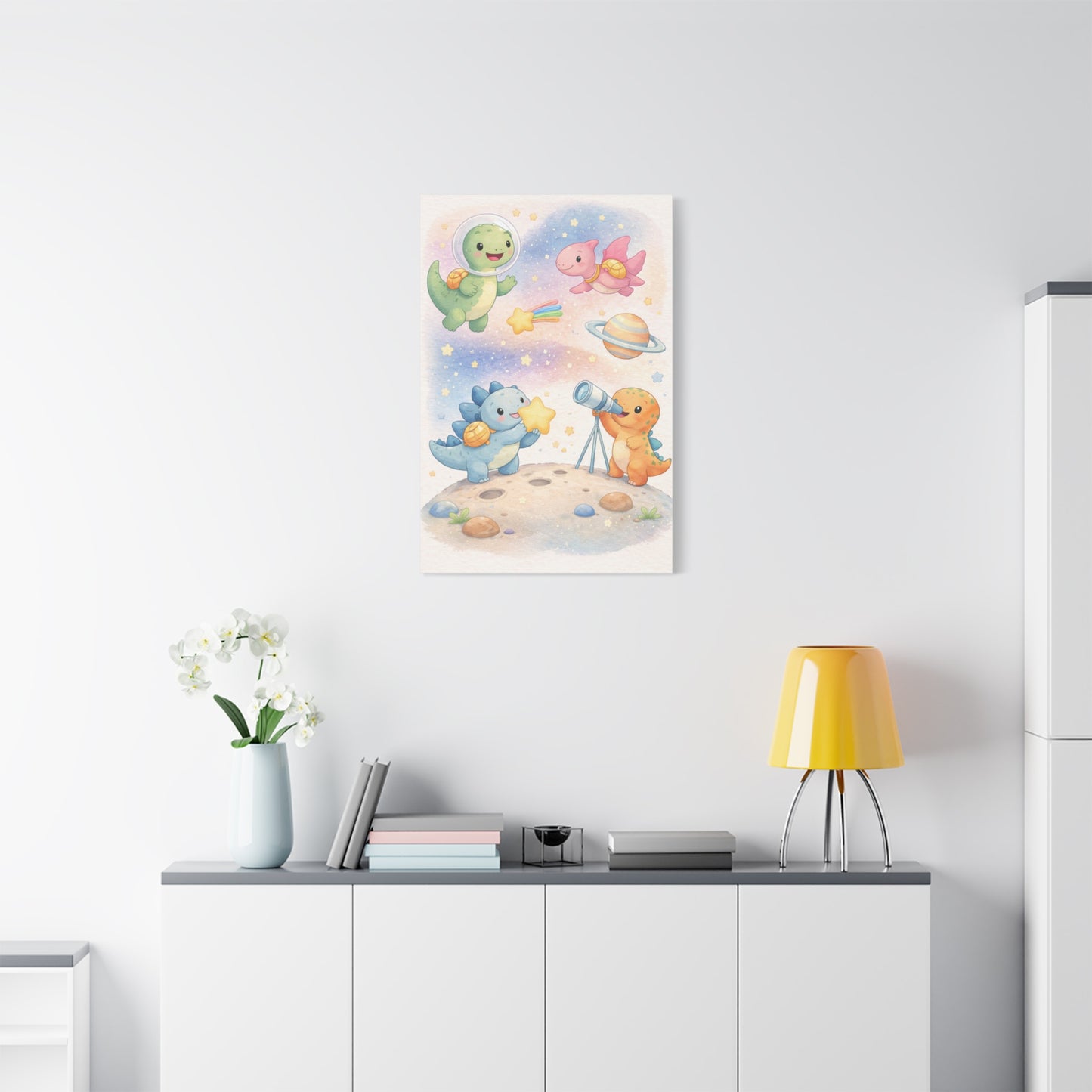 Cosmic Dinosaur Adventure Wall Art & Canvas Print