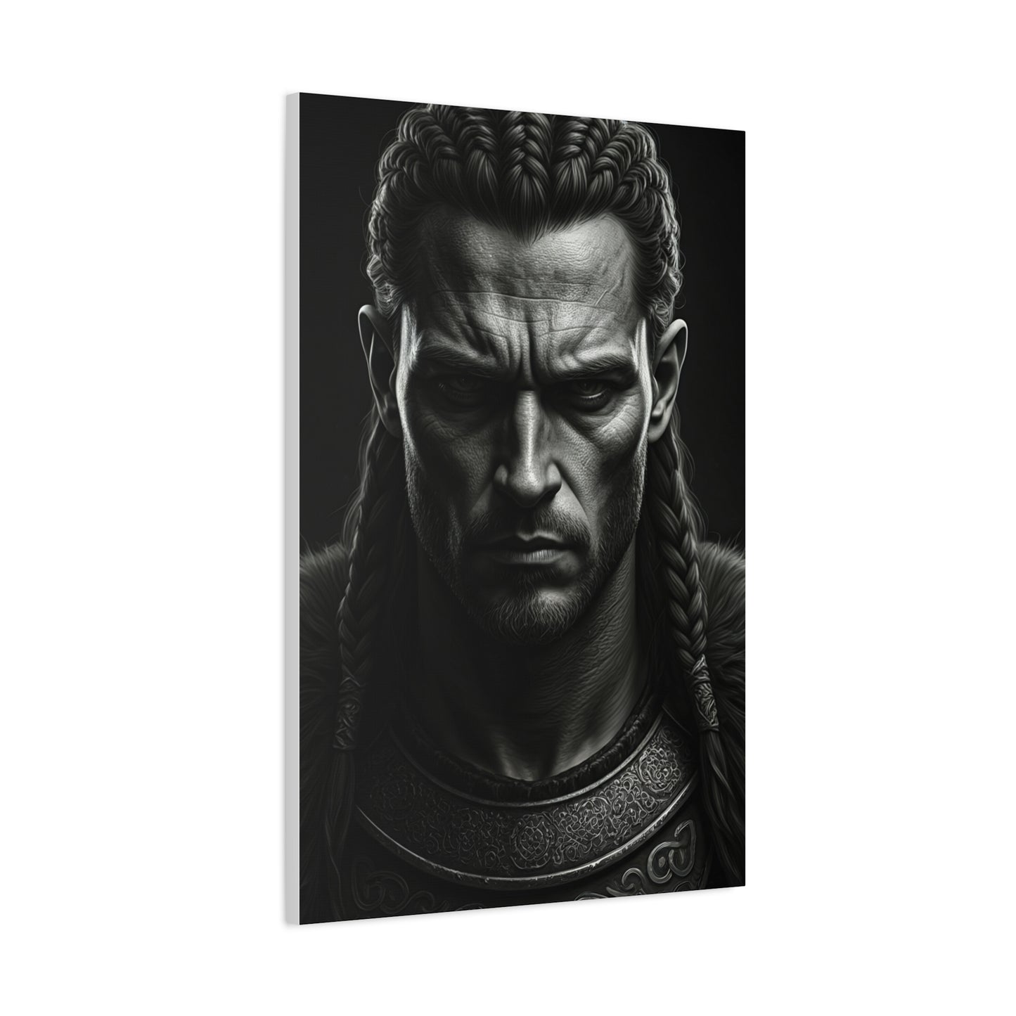 Unyielding Strength Black & White Warrior Portrait Wall Art & Canvas Prints