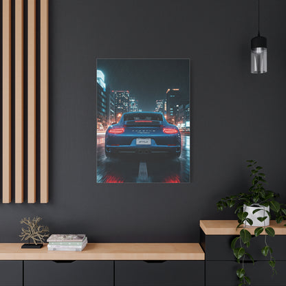 Porsche 911 Carrera 4 GTS Neon City Reflections Wall Art & Canvas Prints
