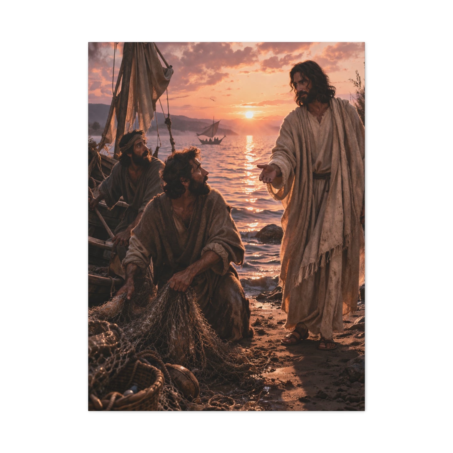 Calling of the Disciples Sunset Shore Wall Art & Canvas Print