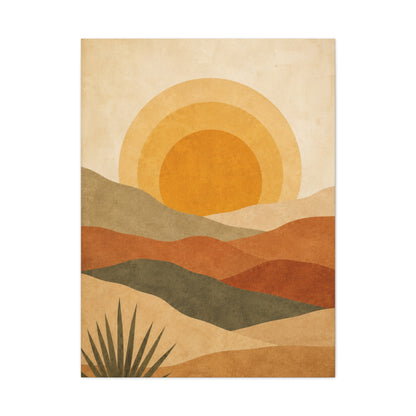Boho Desert Sun Layers Abstract Wall Art & Canvas Print
