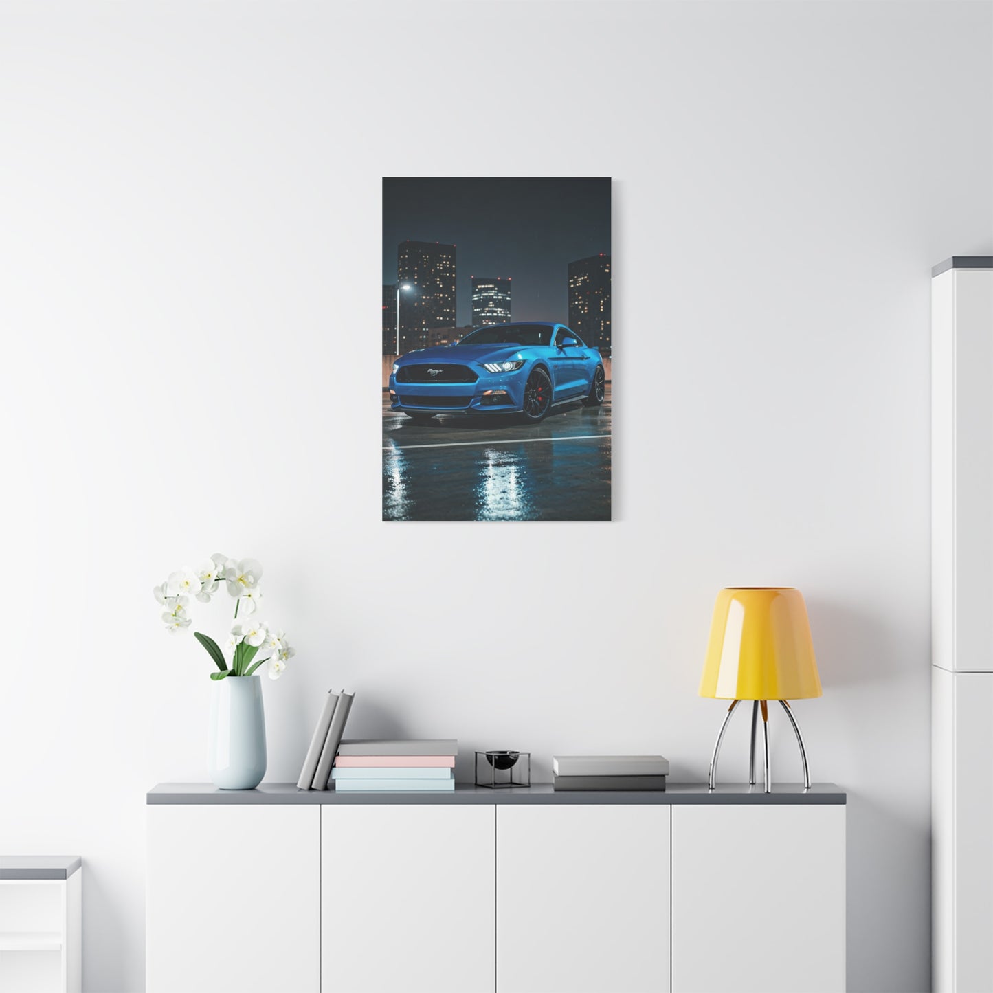 Ford Mustang Dark Horse Rooftop Parking Garage Wall Art & Canvas Prints