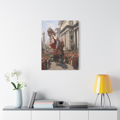 Roman Emperor Riding Through Ancient Rome Wall Art & Canvas Print