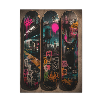Street Culture Skateboard Deck Collection Street Wall Art & Canvas Print